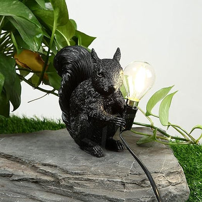 Dekoracyjna lampka LED w kształcie wiewiórki – designerska figurka z żarówką, do wnętrz i ogrodu