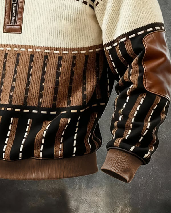 Jomarek – Męska bluza retro z kontrastowym zamkiem