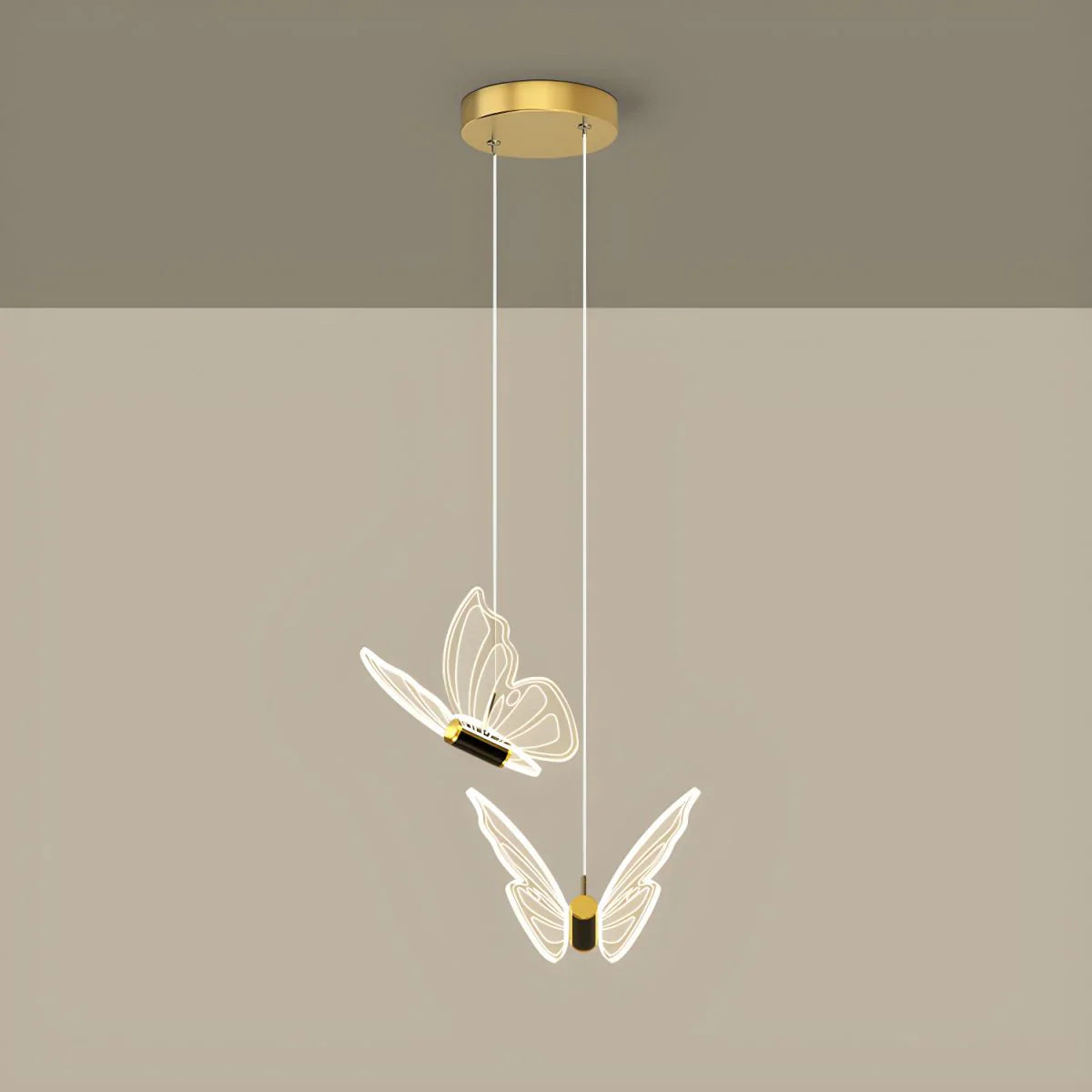 Lampa wisząca LED w kształcie motyla – designerskie oświetlenie do sypialni i salonu