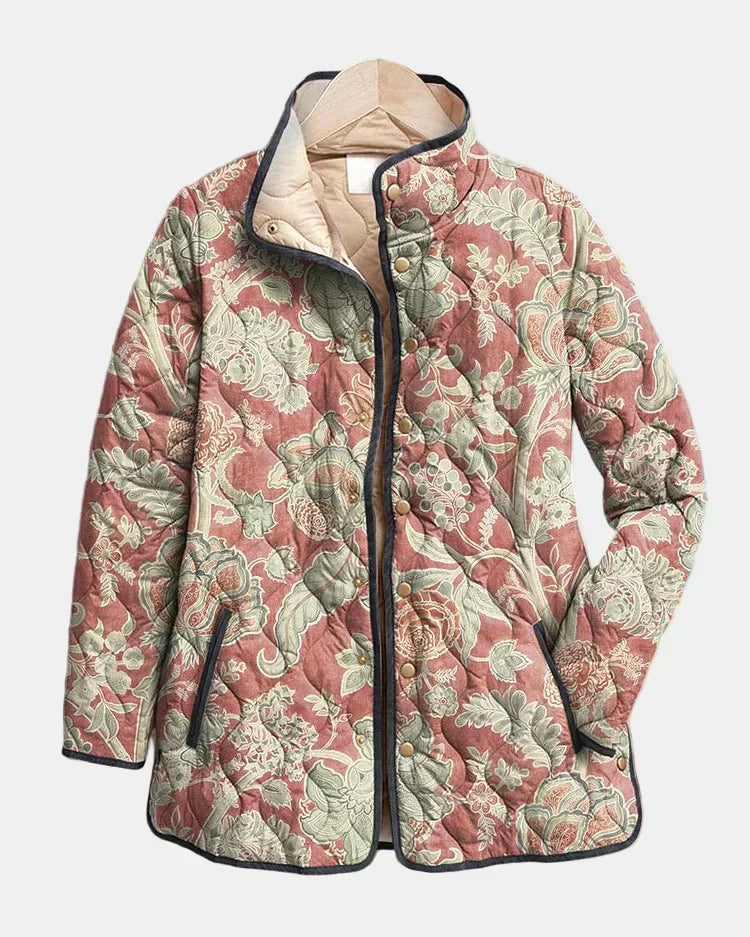 Jysara | Vintage Kwiatowa Kurtka Casual Pikowana