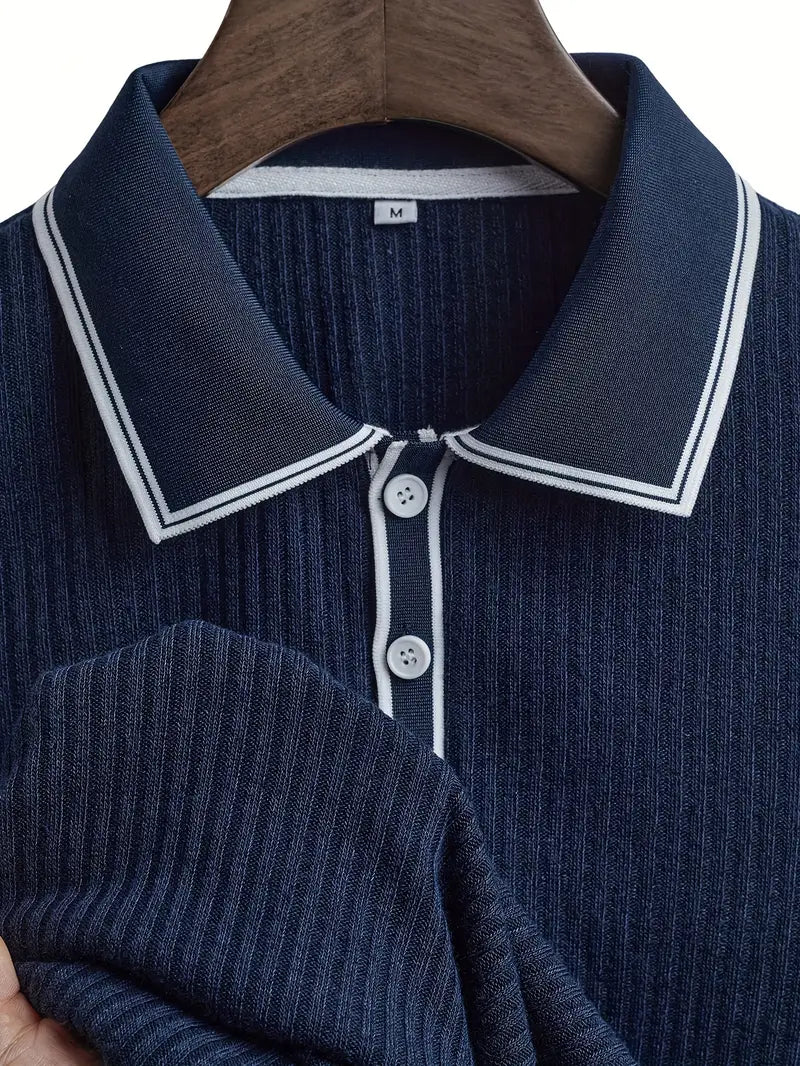 Śniegomir – Eleganckie polo z kontrastowym kołnierzykiem