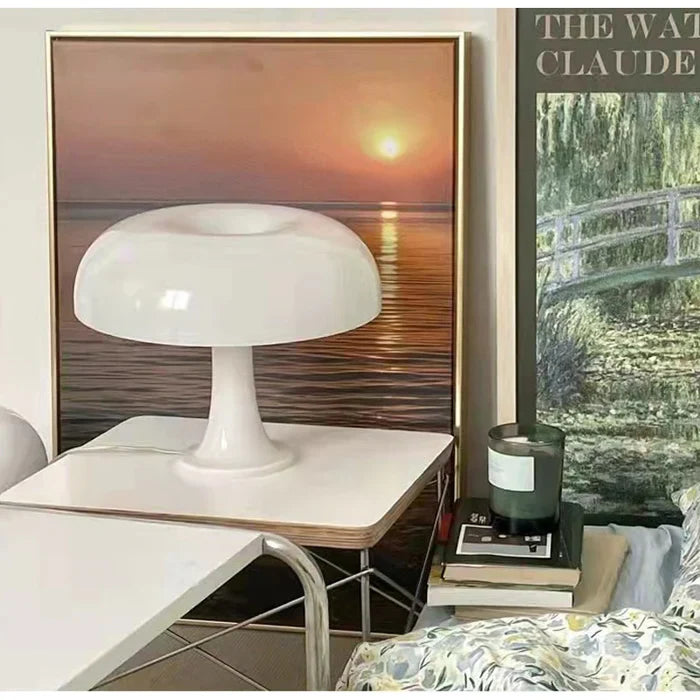 Designerska lampa stołowa LED o nowoczesnym kształcie grzybka