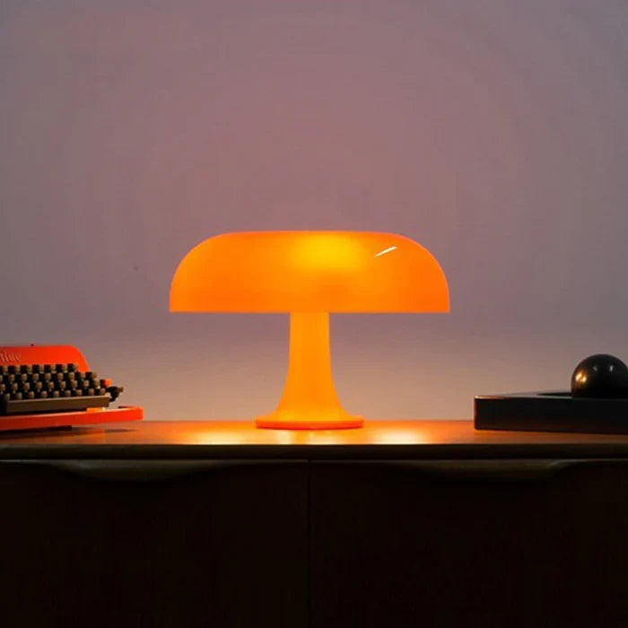 Designerska lampa stołowa LED o nowoczesnym kształcie grzybka
