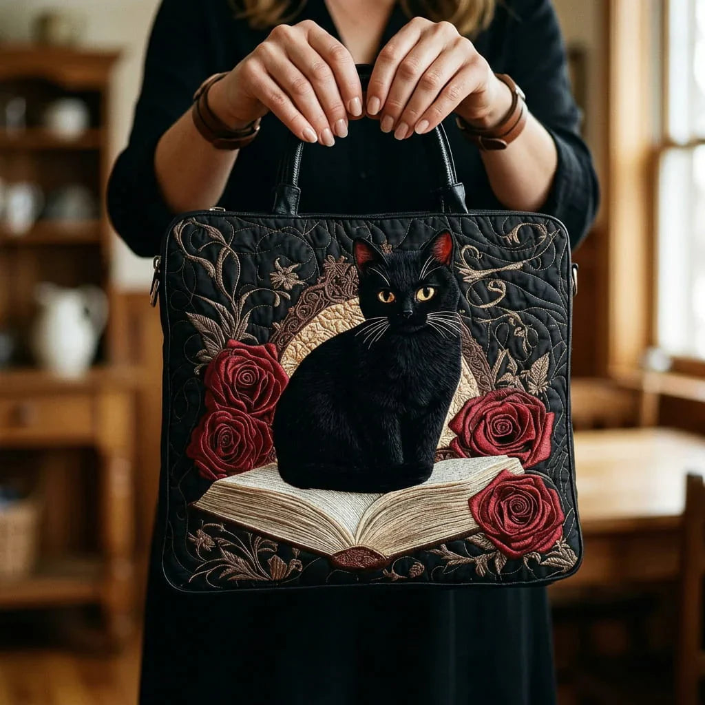Torba Artisanal Matelassé - Czarny Kot na Książkach
