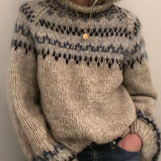 Ashley | Vintage Islandzki Sweter z Wełny