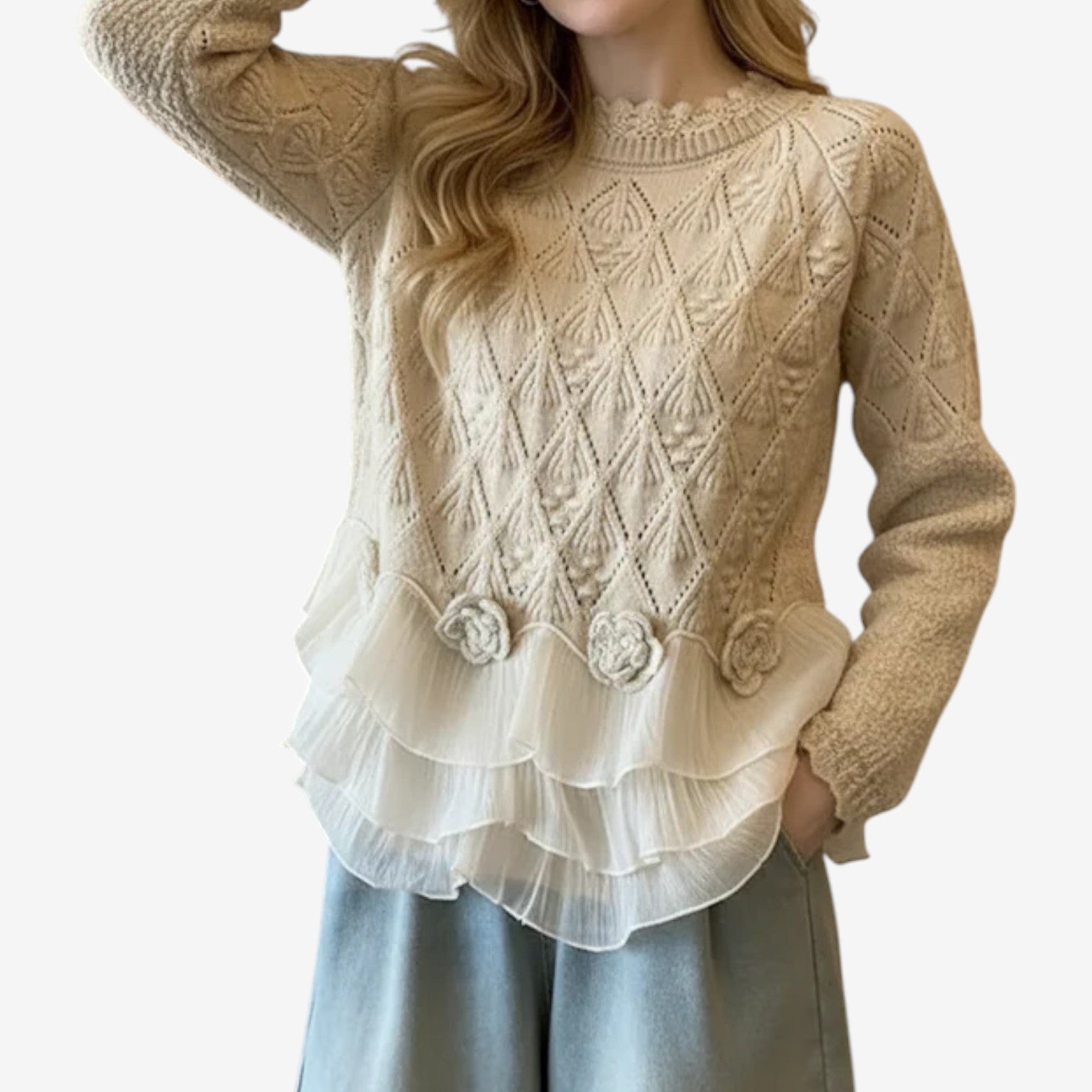 Melivara – Teksturowany sweter z detalami