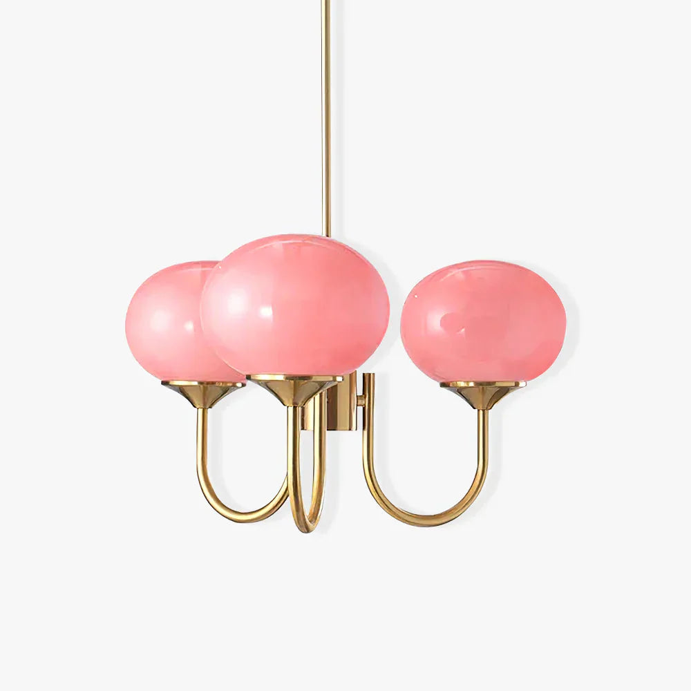 Lampa wisząca żyrandol w stylu retro glamour z kulistymi kloszami