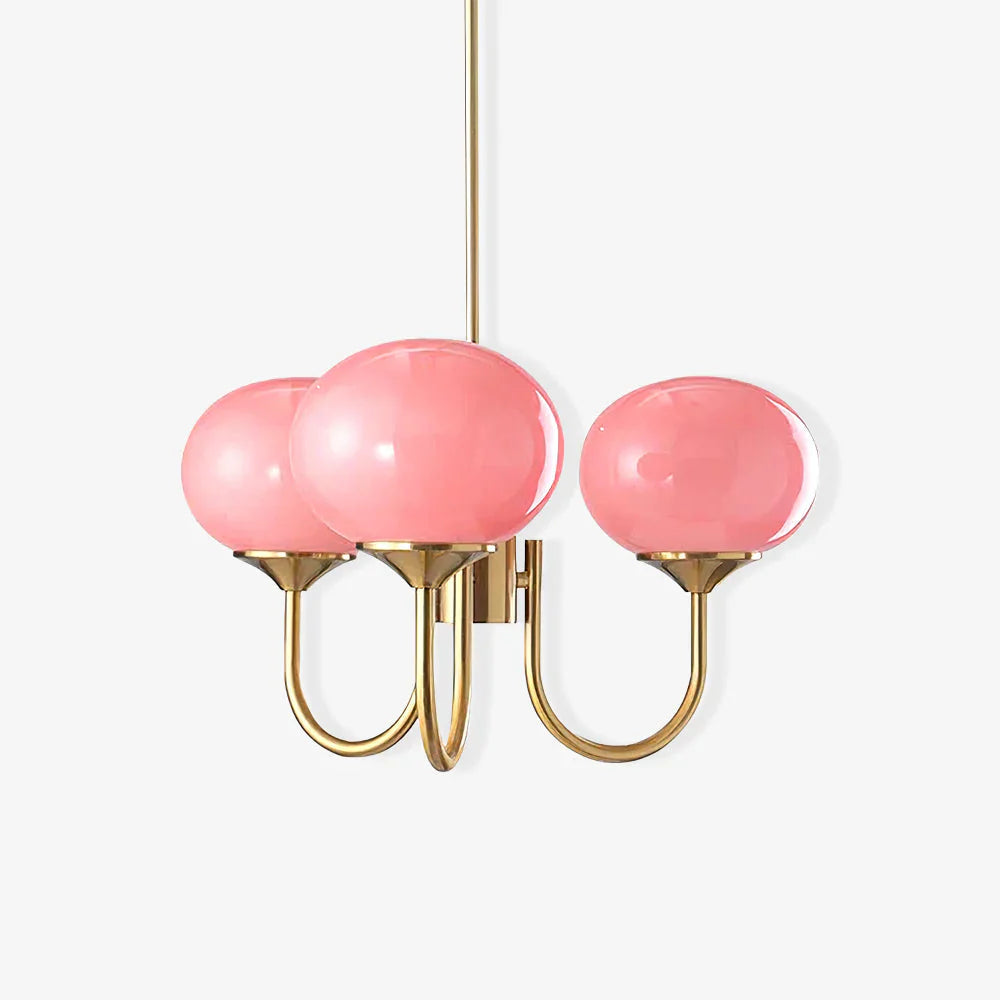 Lampa wisząca żyrandol w stylu retro glamour z kulistymi kloszami