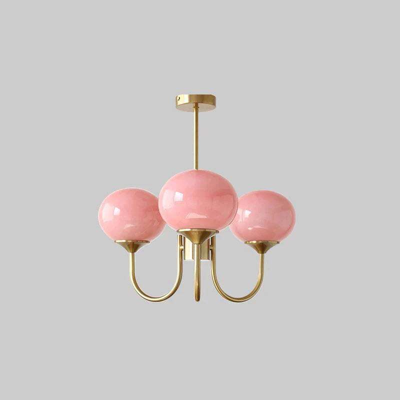 Lampa wisząca żyrandol w stylu retro glamour z kulistymi kloszami
