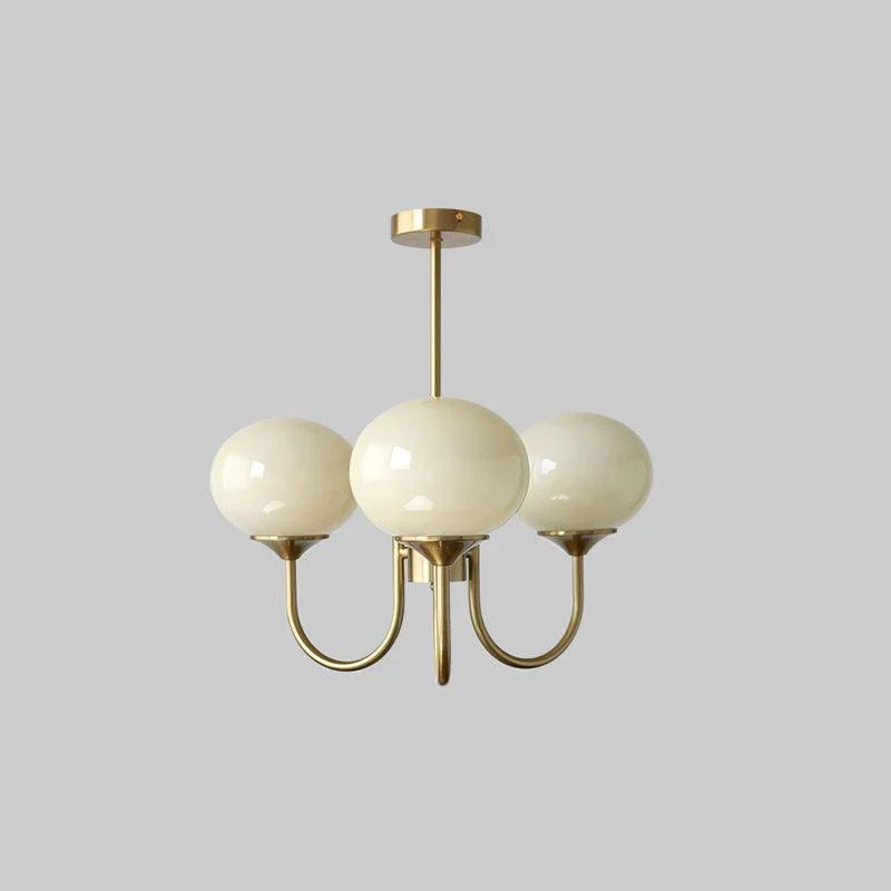Lampa wisząca żyrandol w stylu retro glamour z kulistymi kloszami