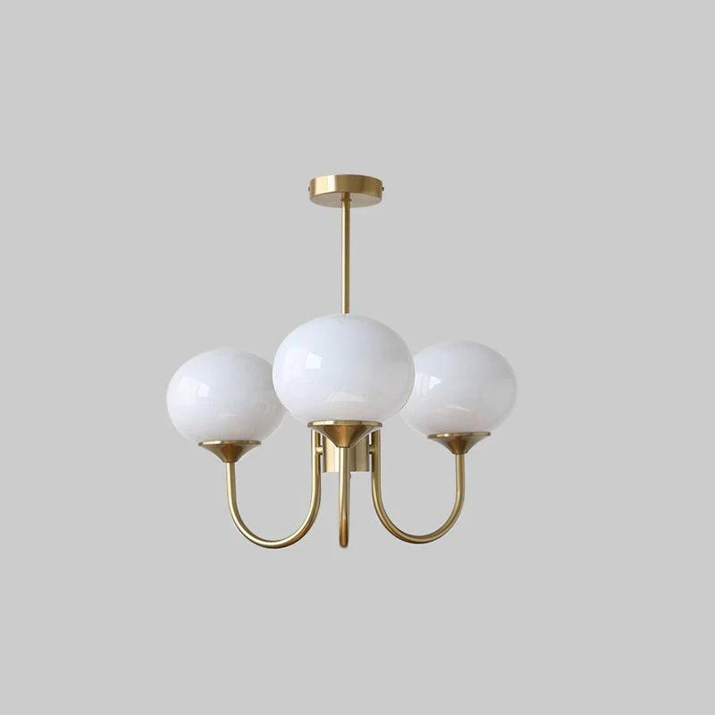 Lampa wisząca żyrandol w stylu retro glamour z kulistymi kloszami