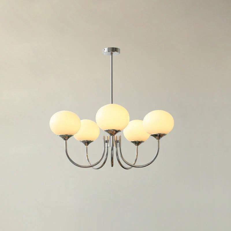 Lampa wisząca żyrandol w stylu retro glamour z kulistymi kloszami
