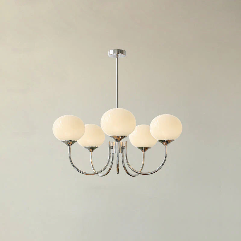 Lampa wisząca żyrandol w stylu retro glamour z kulistymi kloszami