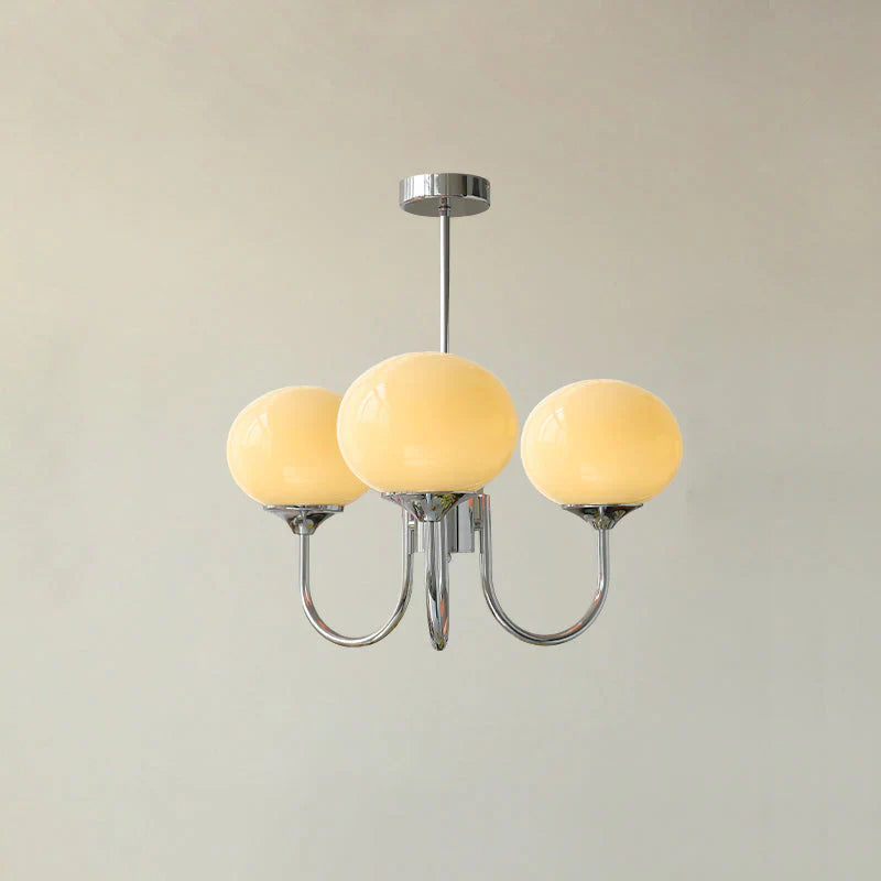 Lampa wisząca żyrandol w stylu retro glamour z kulistymi kloszami