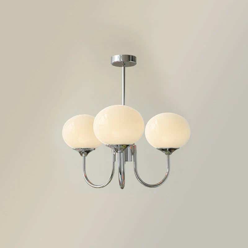 Lampa wisząca żyrandol w stylu retro glamour z kulistymi kloszami