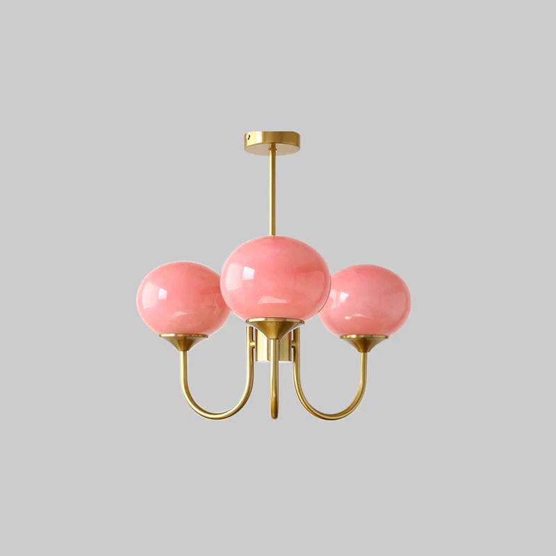 Lampa wisząca żyrandol w stylu retro glamour z kulistymi kloszami