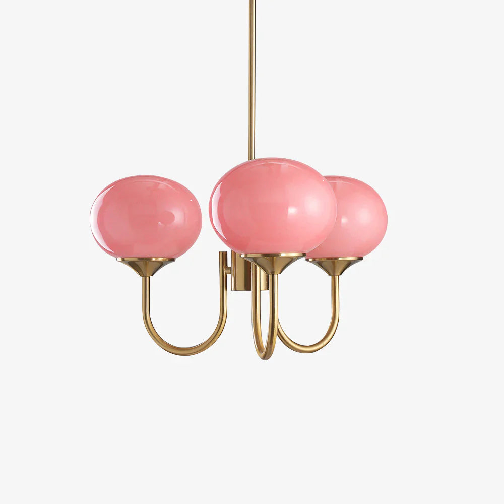 Lampa wisząca żyrandol w stylu retro glamour z kulistymi kloszami