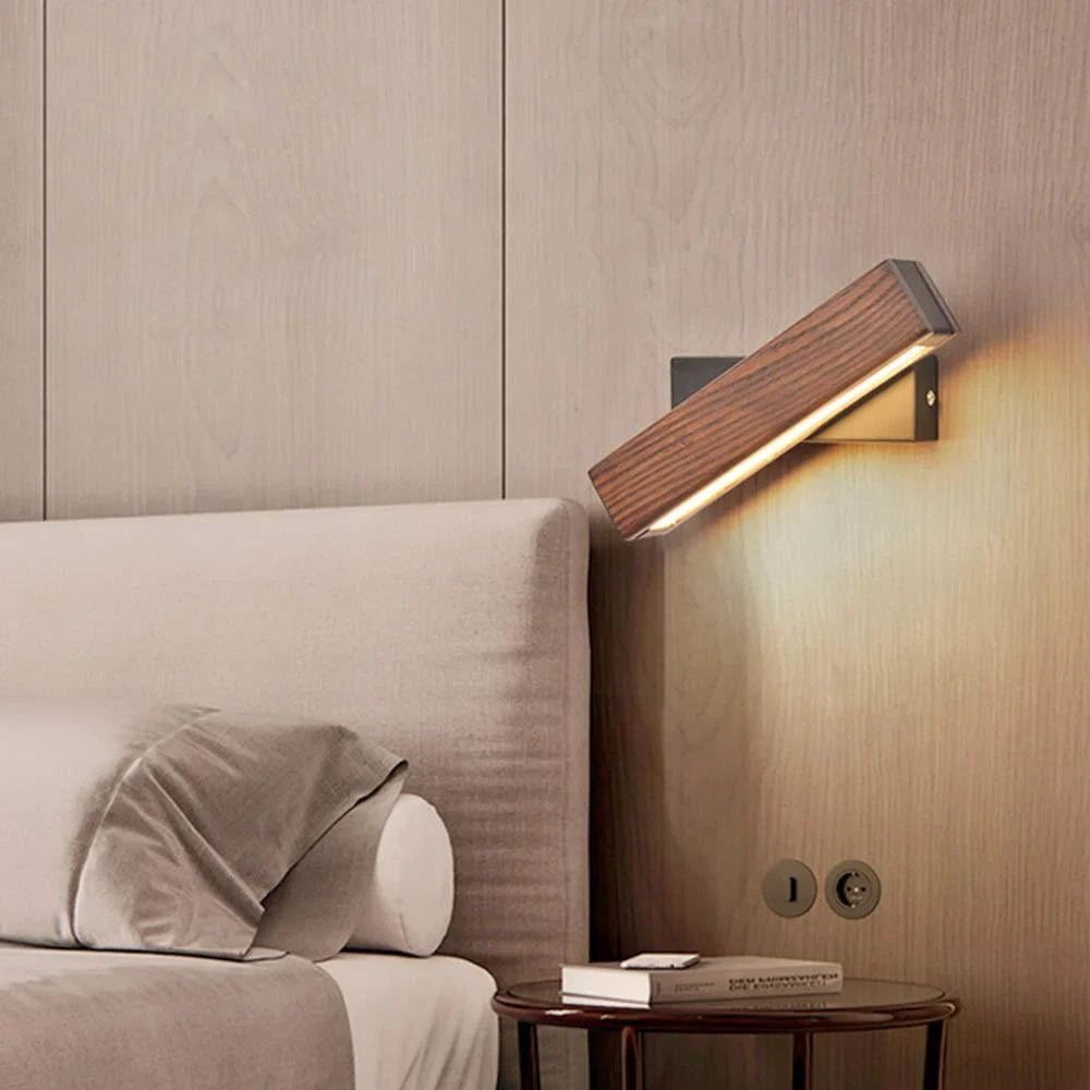 Drewniana Regulowana Lampa Ścienna LED do Czytania
