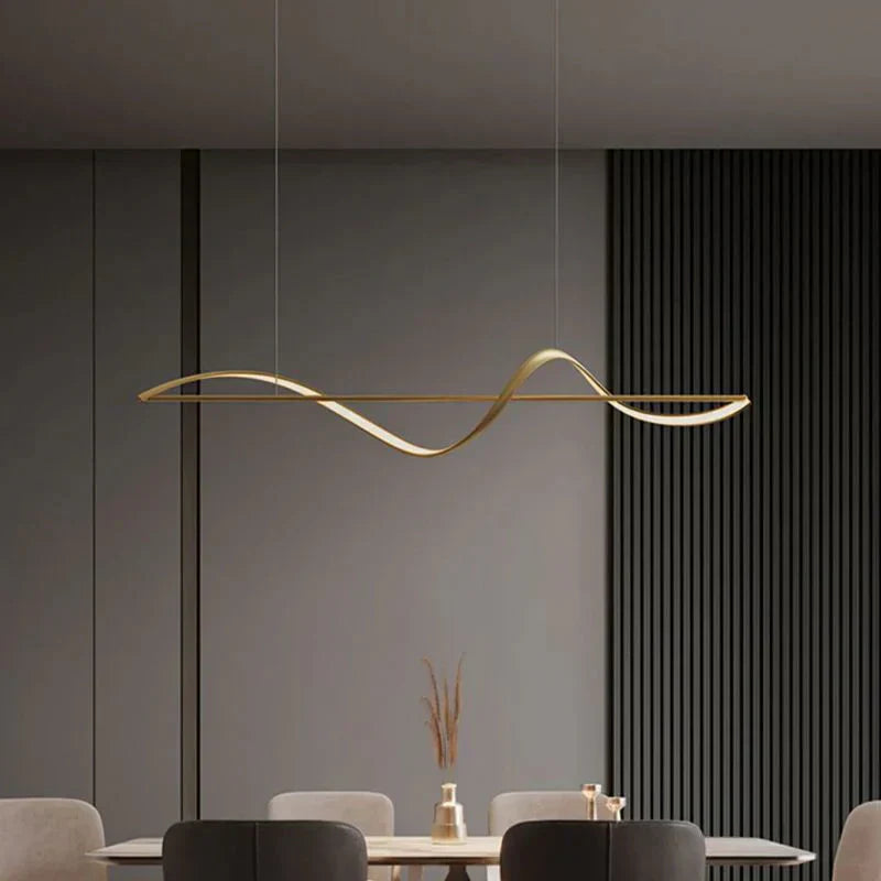 Lampa wisząca „Fala” – nowoczesna lampa LED nad stół lub wyspę kuchenną
