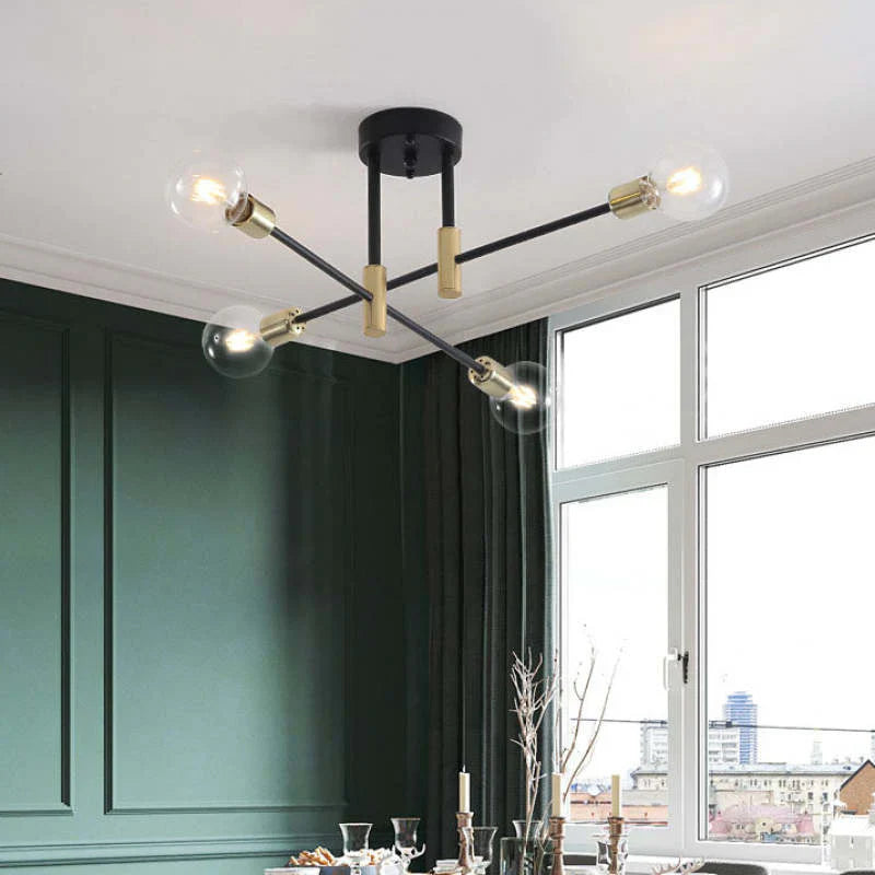 Industrialna lampa sufitowa żyrandol z okrągłymi lampami