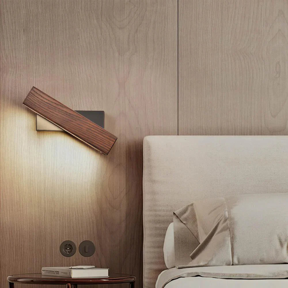 Drewniana Regulowana Lampa Ścienna LED do Czytania