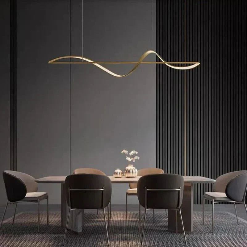 Lampa wisząca „Fala” – nowoczesna lampa LED nad stół lub wyspę kuchenną