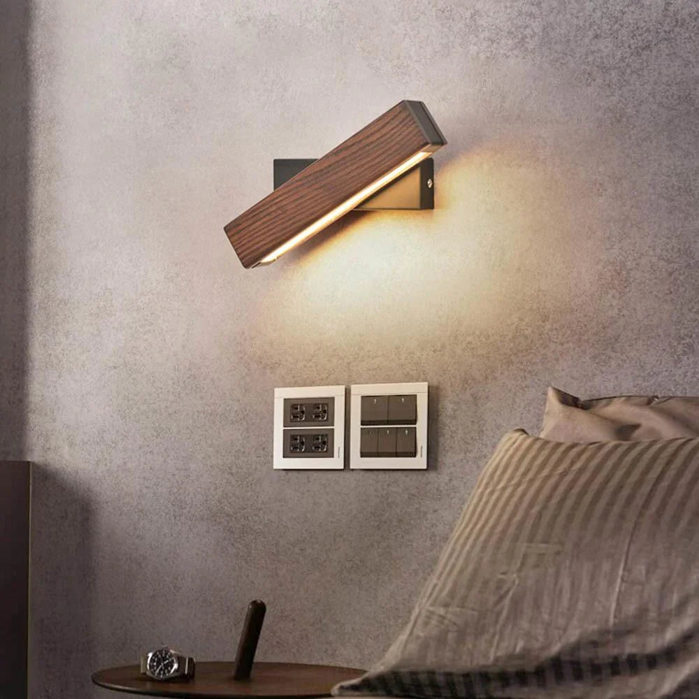 Drewniana Regulowana Lampa Ścienna LED do Czytania