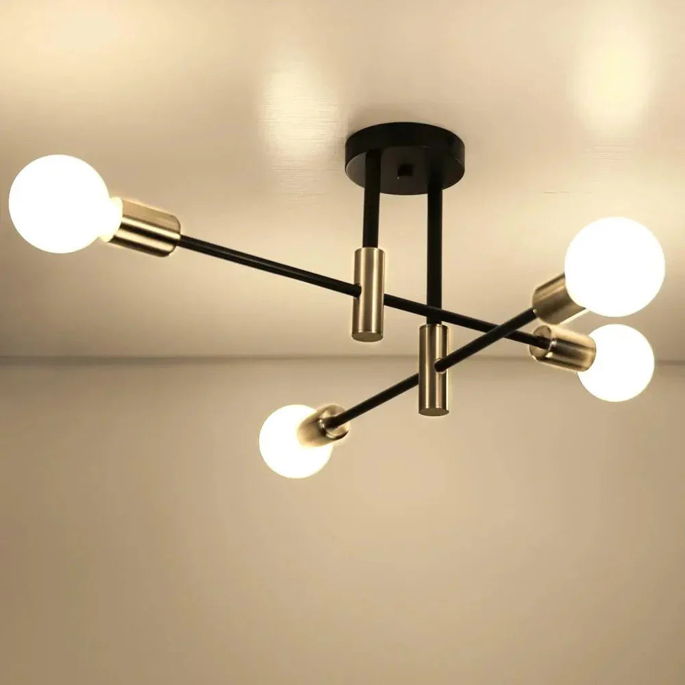Industrialna lampa sufitowa żyrandol z okrągłymi lampami