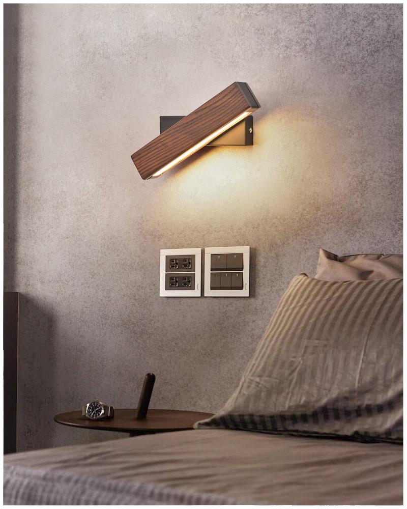 Drewniana Regulowana Lampa Ścienna LED do Czytania