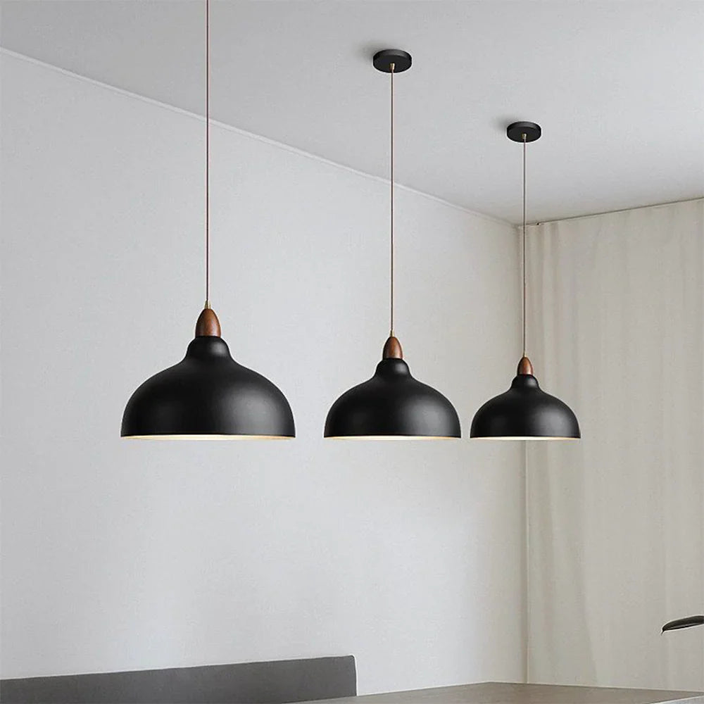 Nowoczesna Lampa Wisząca z Akcentem Drewnianym – Minimalistyczny Design