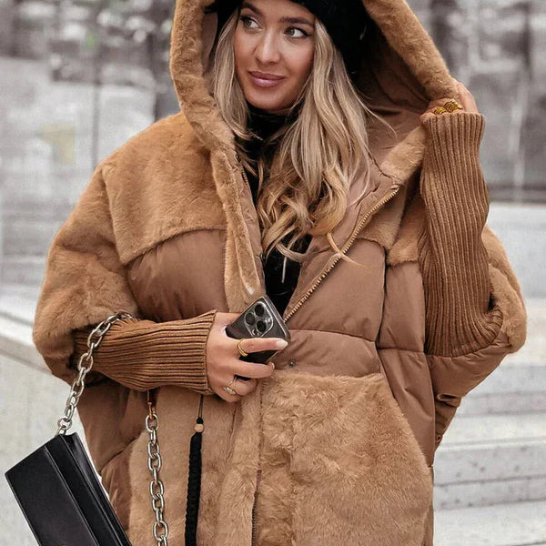 Damska Krótka Kurtka Puchowa - Z Kapturem i Zapięciem na Zamek