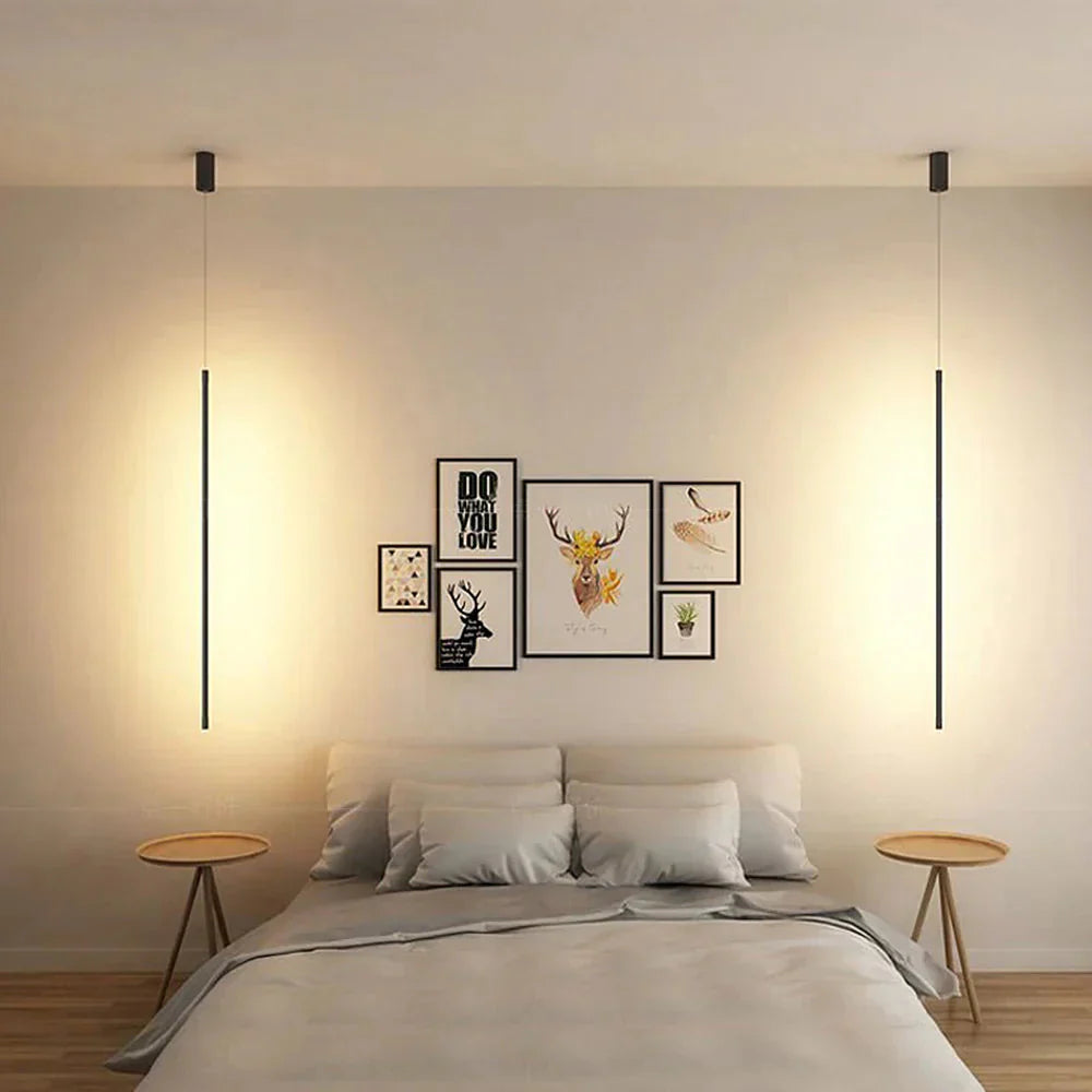 Nowoczesna lampa wisząca LED – minimalistyczne oświetlenie sufitowe do sypialni lub salonu