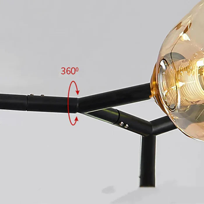 Nowoczesny żyrandol molekularny – Lampa sufitowa z szklanymi kulami