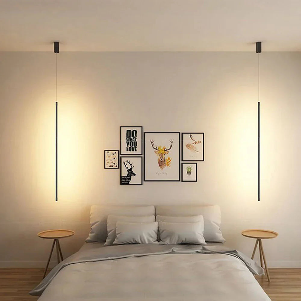 Nowoczesna lampa wisząca LED – minimalistyczne oświetlenie sufitowe do sypialni lub salonu