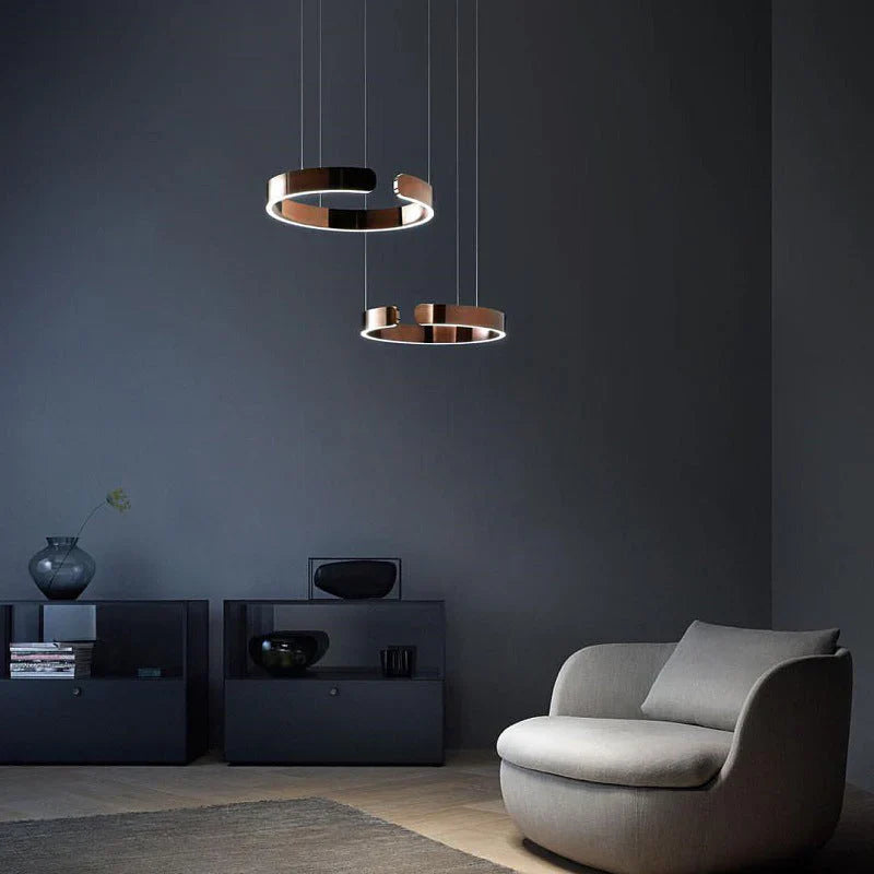 Nowoczesny żyrandol LED w kształcie pierścienia – elegancka okrągła lampa sufitowa