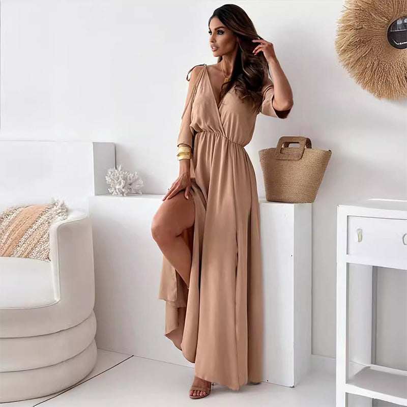 Rozalia - Elegancka sukienka z rozporkiem
