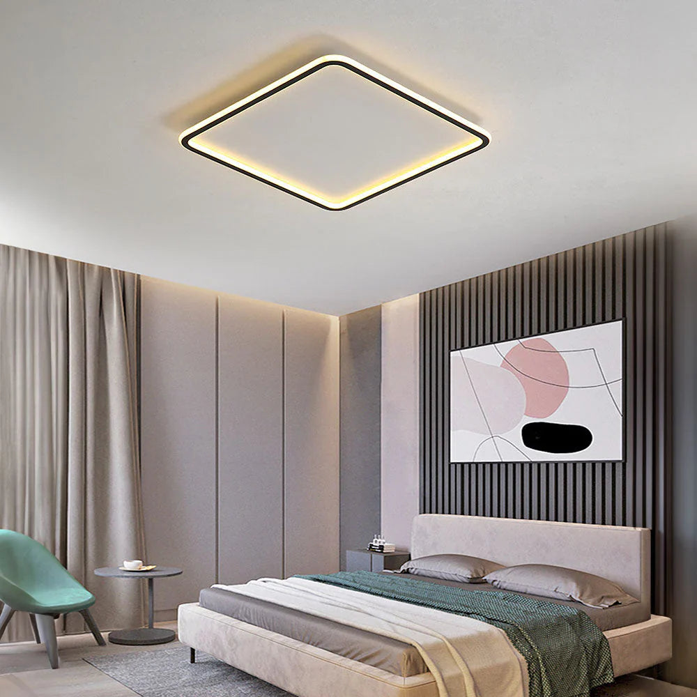 Nowoczesna kwadratowa lampa sufitowa LED – minimalistyczny design