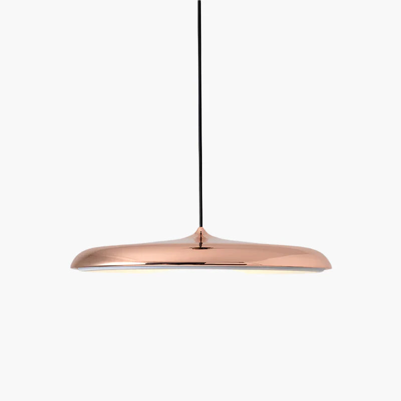 Nowoczesna lampa wisząca LED – ultracienki klosz, designerskie oświetlenie sufitowe do salonu lub jadalni