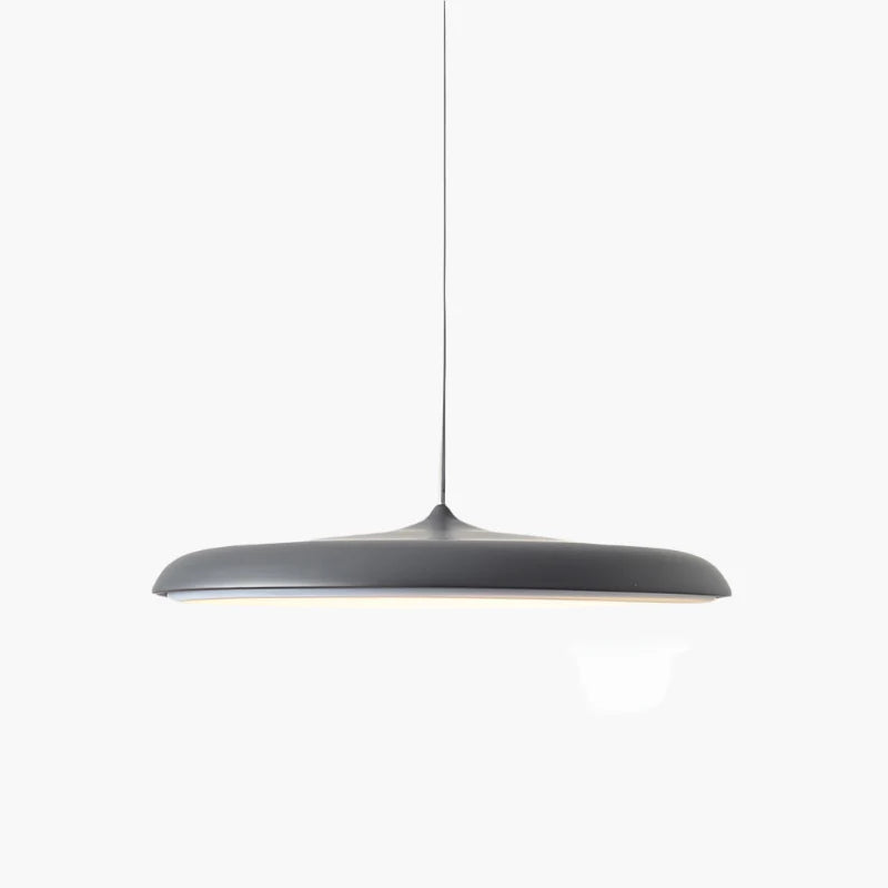Nowoczesna lampa wisząca LED – ultracienki klosz, designerskie oświetlenie sufitowe do salonu lub jadalni