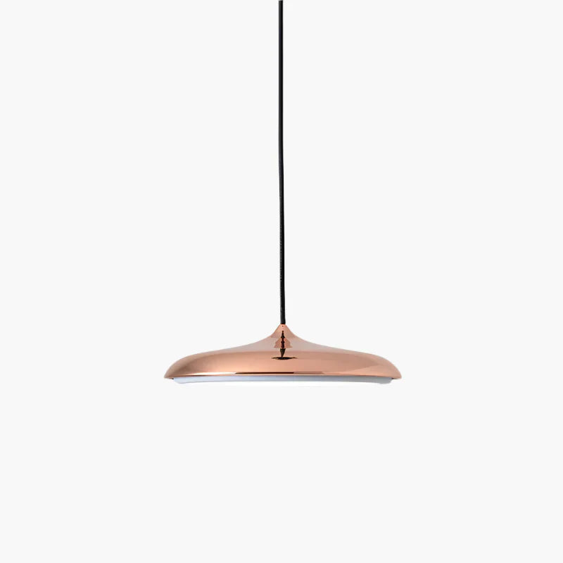 Nowoczesna lampa wisząca LED – ultracienki klosz, designerskie oświetlenie sufitowe do salonu lub jadalni