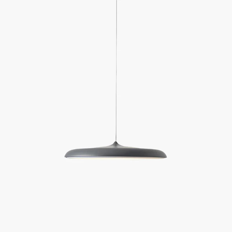 Nowoczesna lampa wisząca LED – ultracienki klosz, designerskie oświetlenie sufitowe do salonu lub jadalni