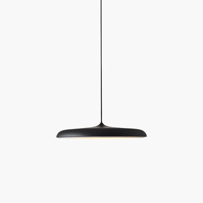 Nowoczesna lampa wisząca LED – ultracienki klosz, designerskie oświetlenie sufitowe do salonu lub jadalni