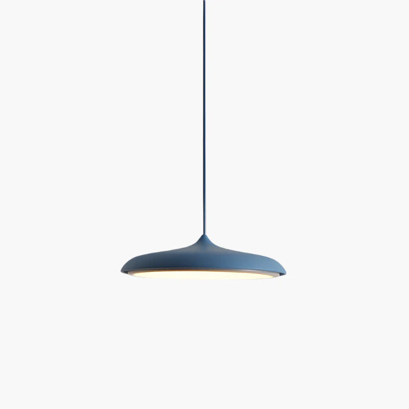 Nowoczesna lampa wisząca LED – ultracienki klosz, designerskie oświetlenie sufitowe do salonu lub jadalni