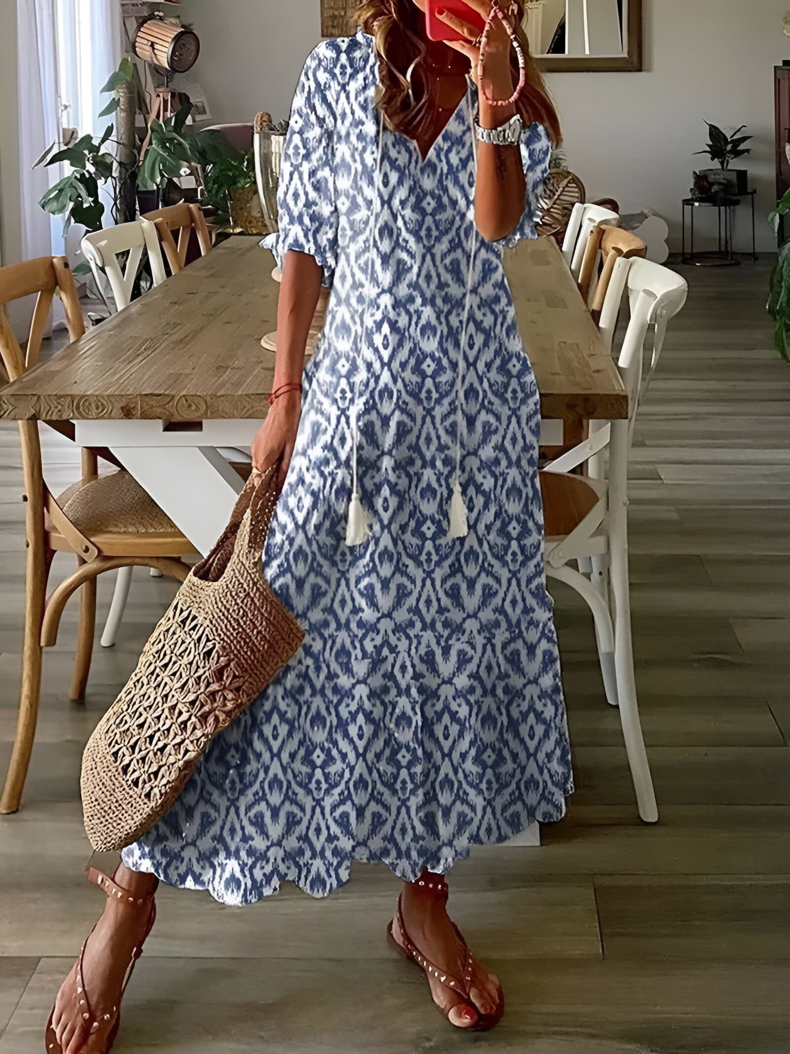 Wiosna - Zwiewna sukienka w stylu boho
