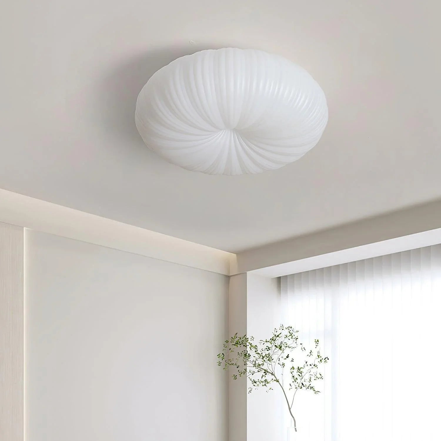 Nowoczesna lampa sufitowa kopułowa – Inspirowana muszlą, styl japandi