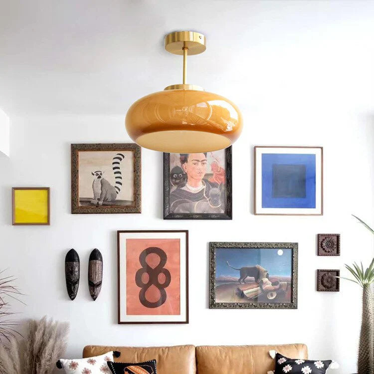 Elegancka Lampa wisząca sufitowa z kloszem szklanym