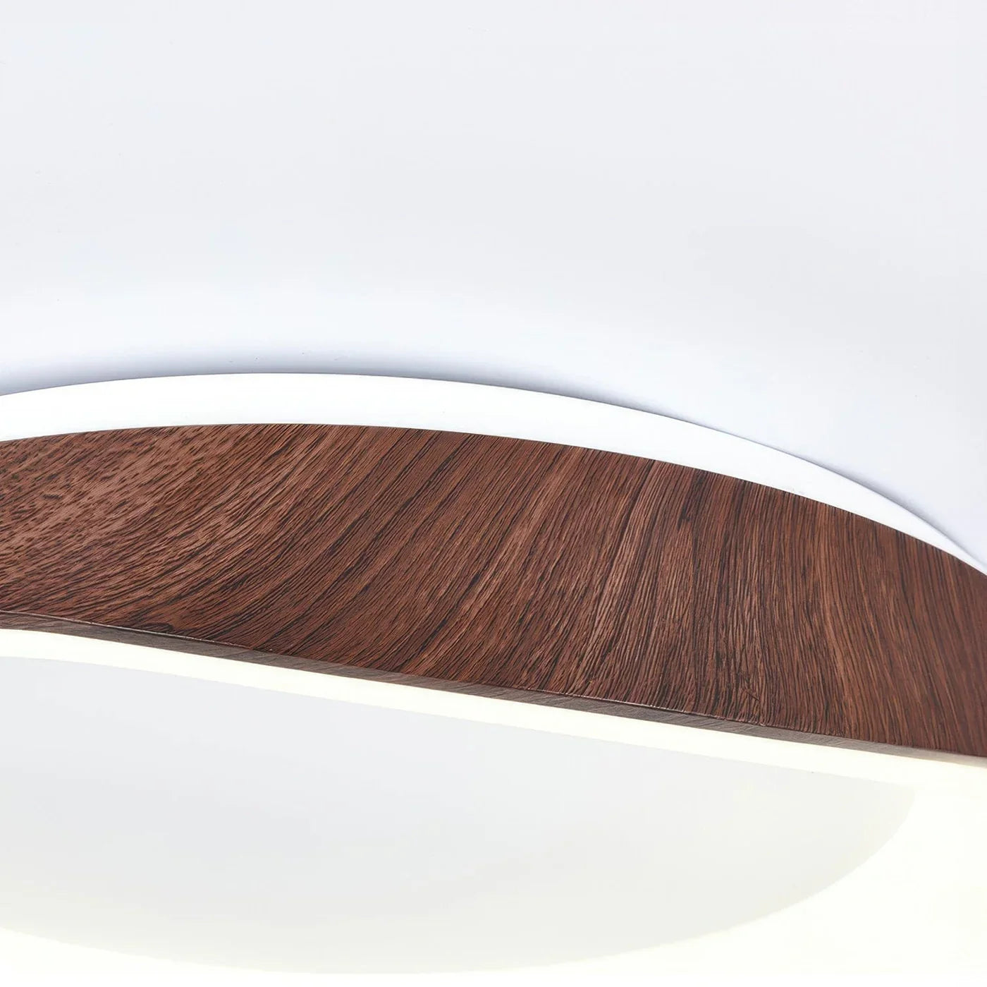 Skandynawska lampa sufitowa LED – Nowoczesna lampa natynkowa z efektem drewna