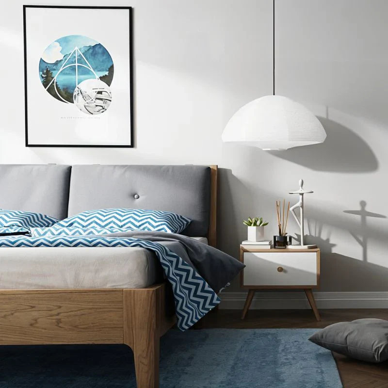 Nowoczesna Lampa Wisząca z Papieru z Delikatnym Prążkowaniem  – Minimalistyczna Elegancja