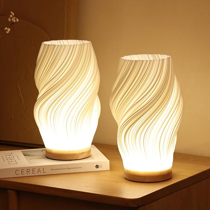 Designerska lampa stołowa LED o spiralnym kształcie