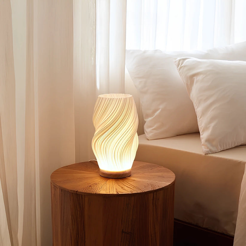 Designerska lampa stołowa LED o spiralnym kształcie